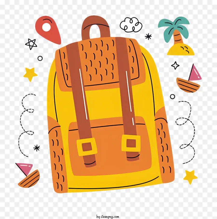 Mochila De Dibujos Animados，Mochila Amarilla PNG