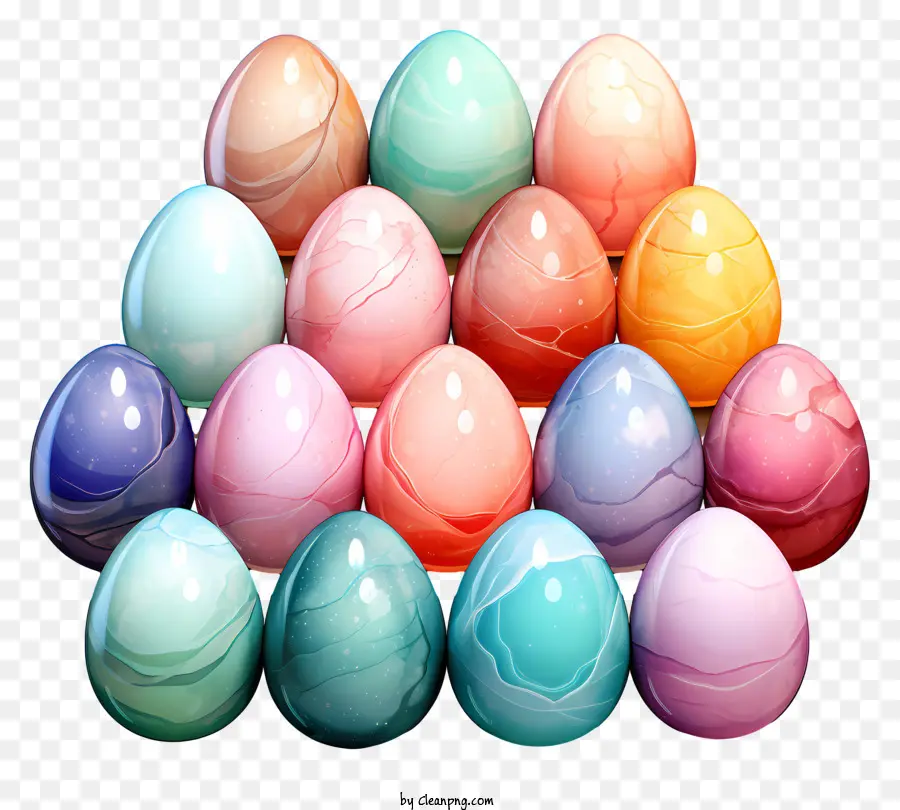 Coloridos Huevos，Pirámide De Huevo PNG