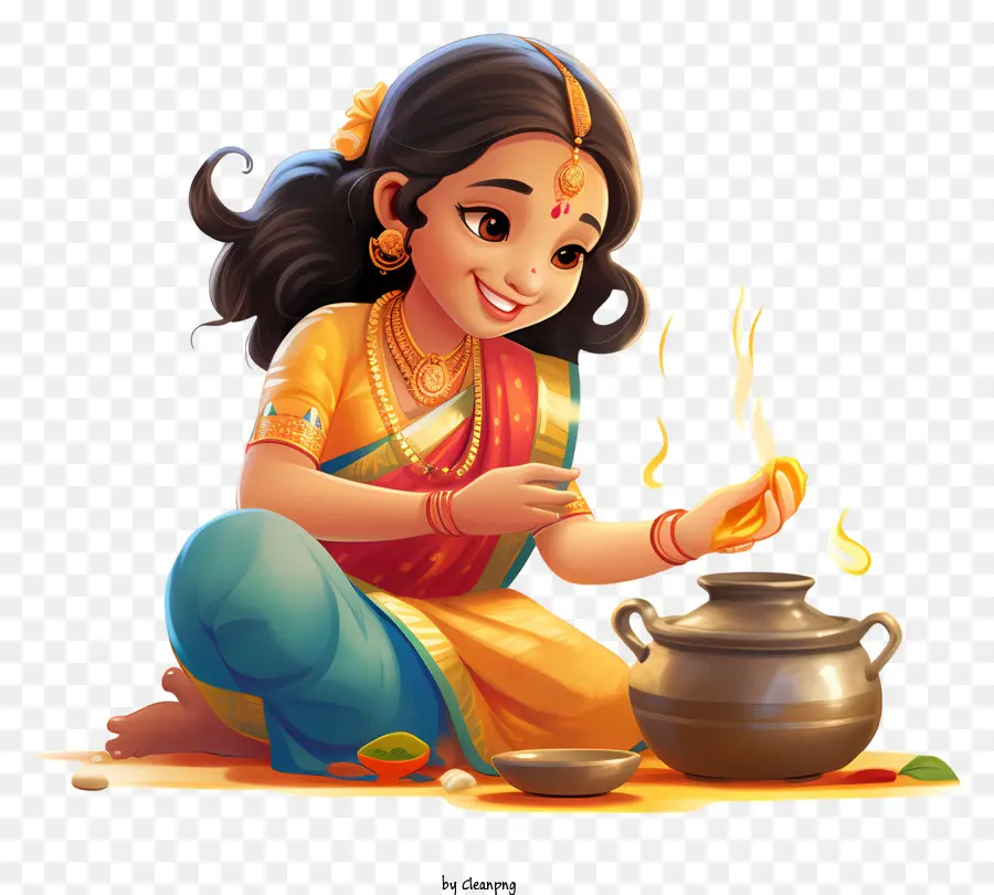 Atuendo Indio Tradicional，Cocina India PNG