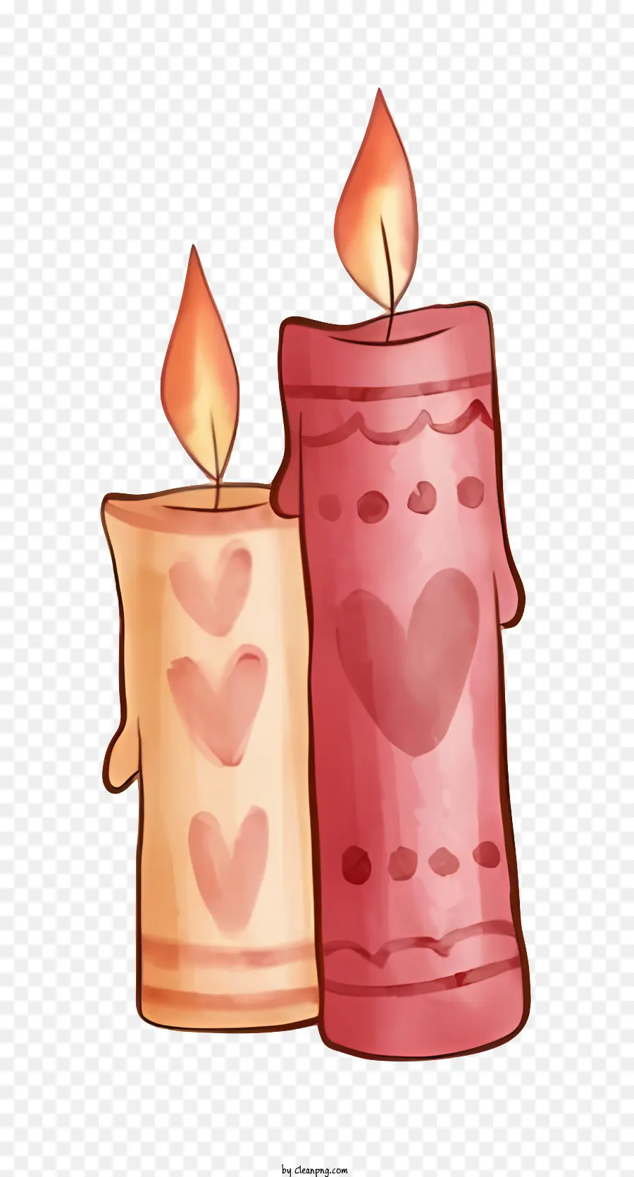 Velas Del Día De San Valentín，Velas De Papel PNG