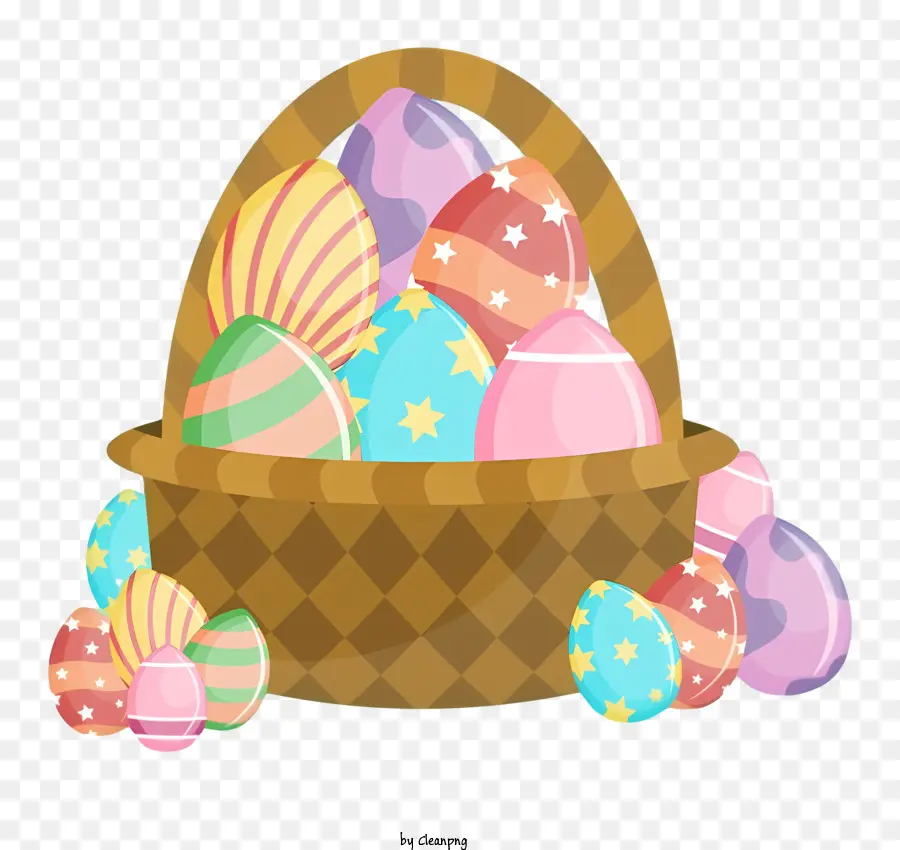 Wicker Basket，Los Huevos De Pascua PNG