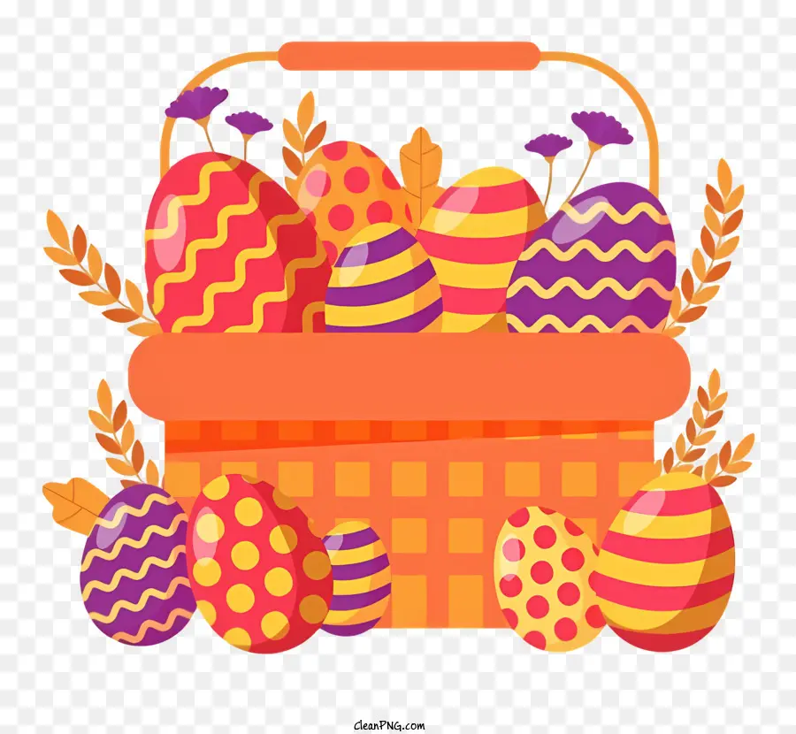 Canasta De Pascua，Cesta De Huevos De Pascua PNG