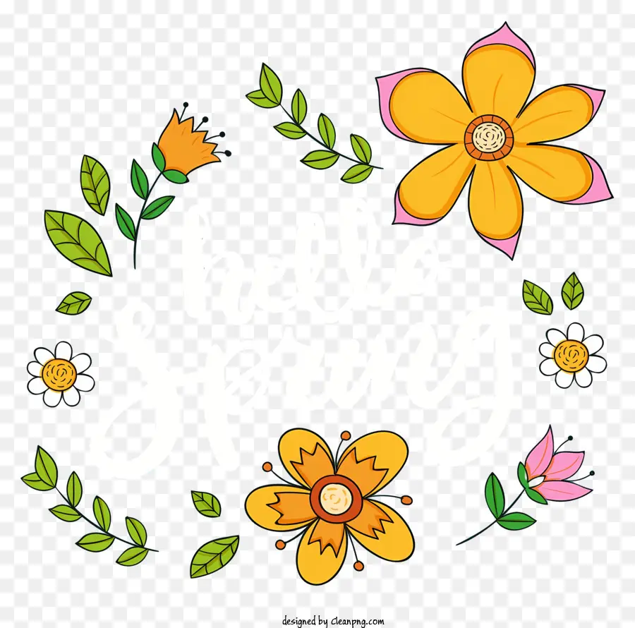 Diseño Floral，Hola Primavera PNG