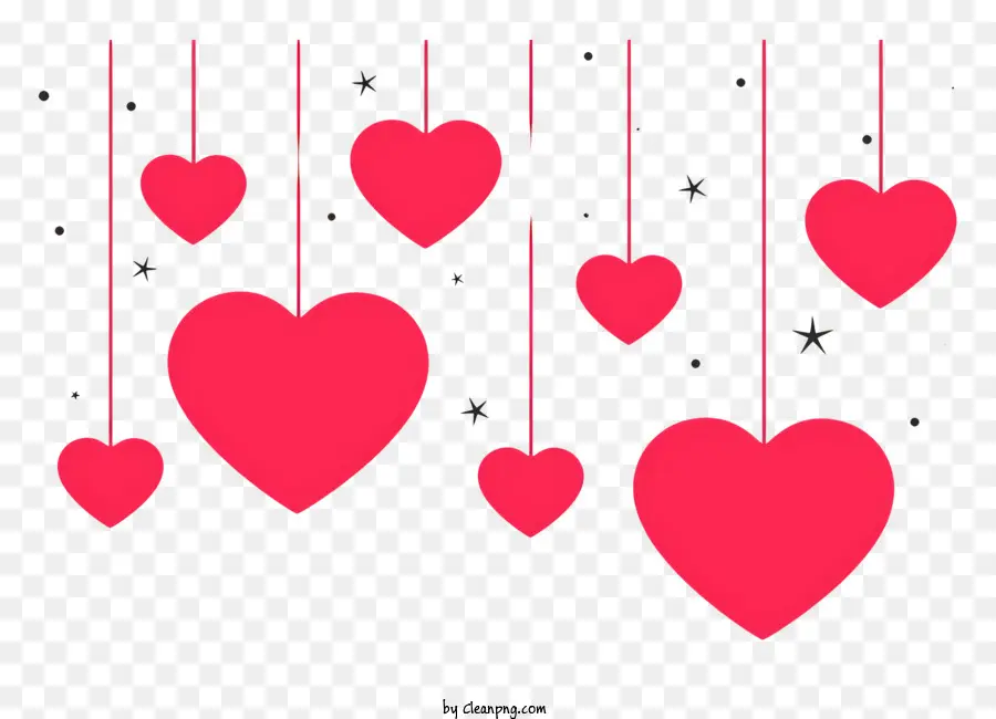 Corazones Rosas，Corazones Colgantes PNG