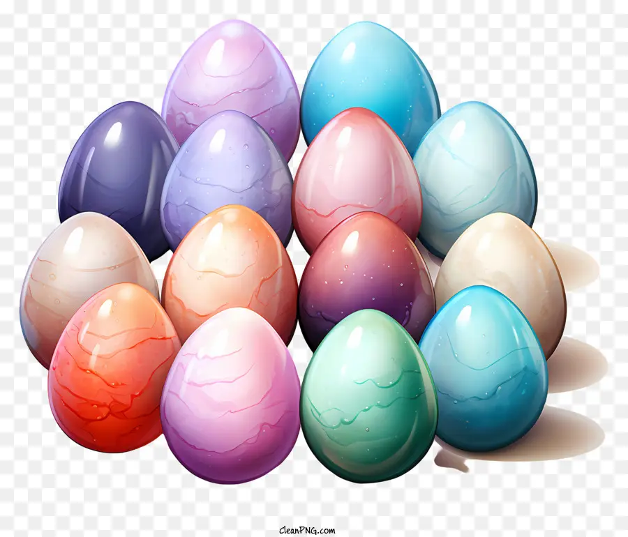 Coloridos Huevos，Huevos Pintados PNG