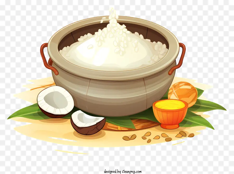 Plato De Arroz，La Leche De Coco PNG