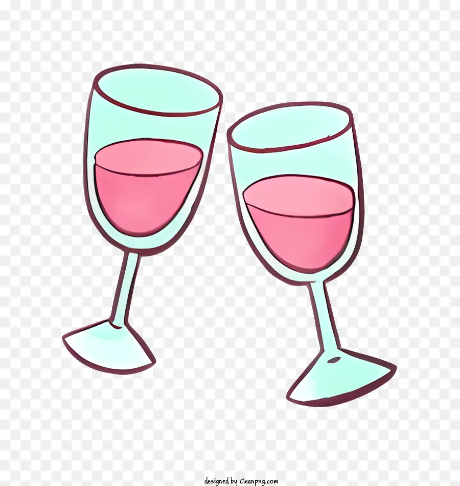 Vino De Color Rosa，Copas De Vino PNG