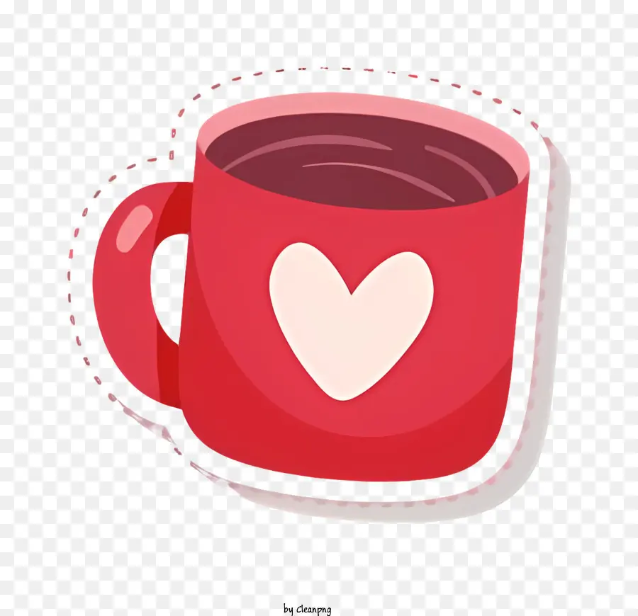 Rojo Taza De Café，Café De Corazón PNG