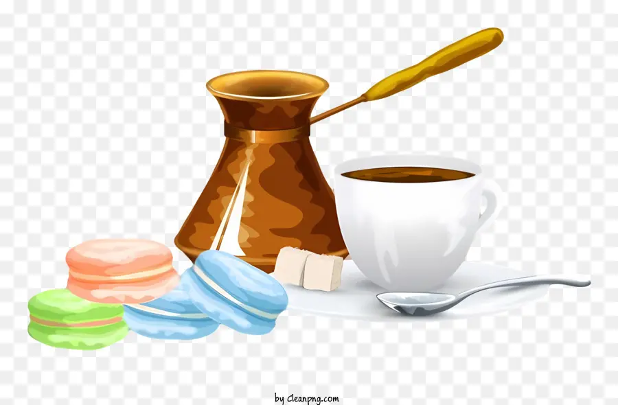 Basado En Esta Descripción，Café Y Macarrones PNG