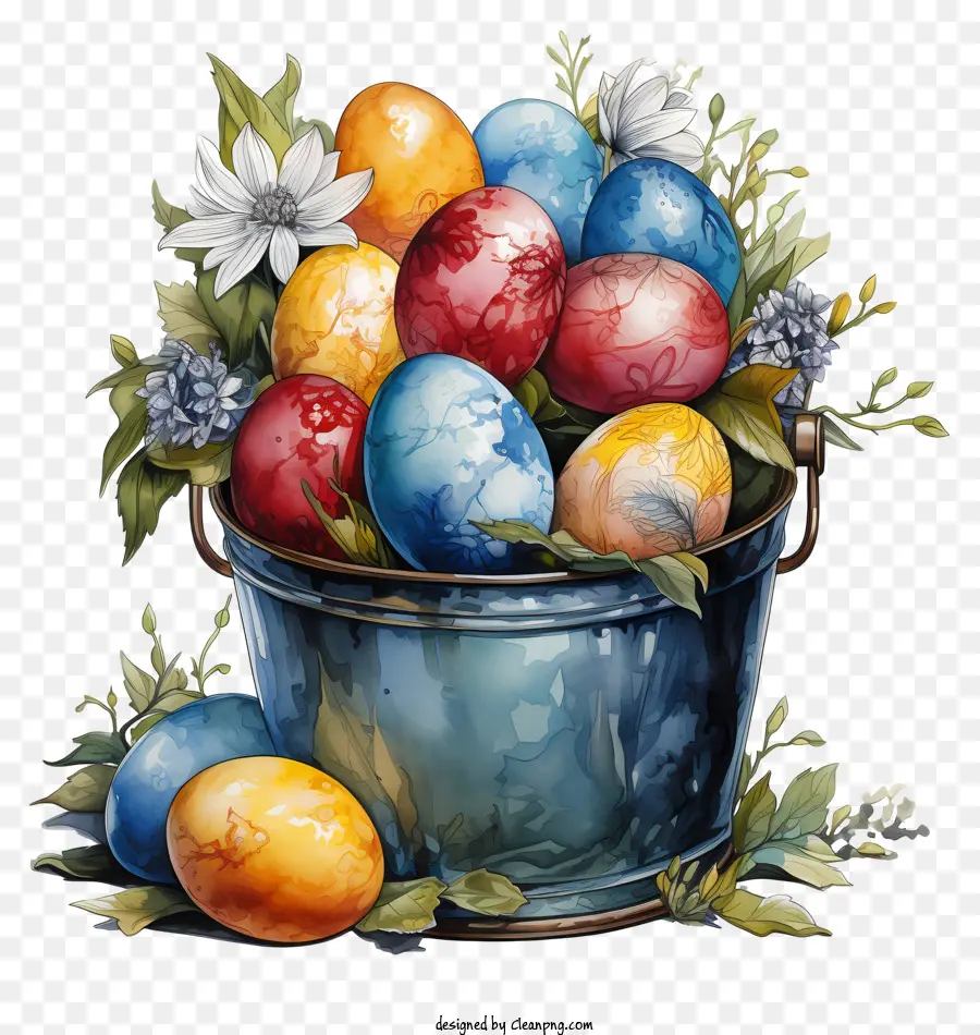 Los Huevos De Pascua，Balde De Metal PNG