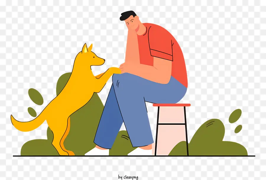 Persona Y Perro，Expresión Preocupada PNG