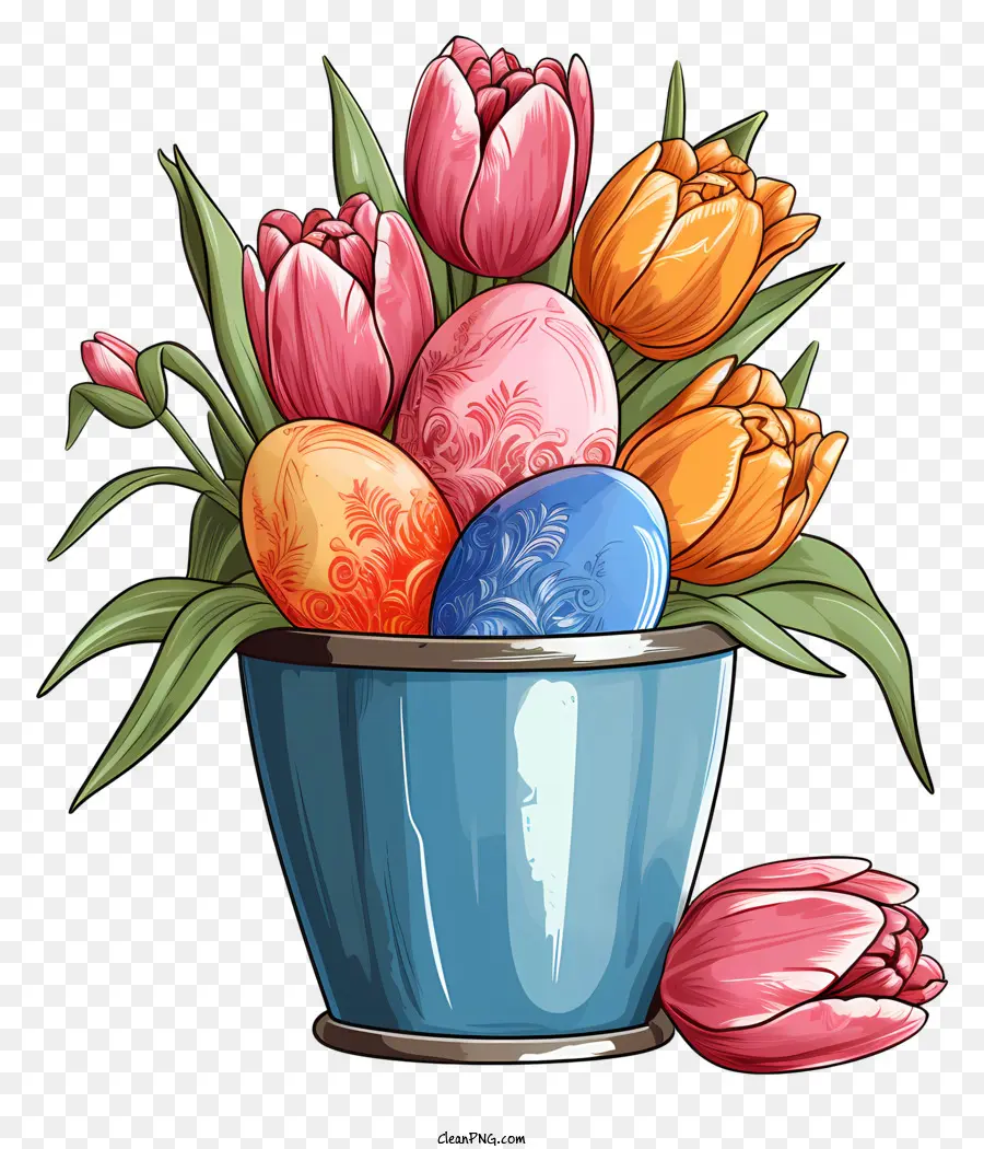 Florero，Tulipanes PNG