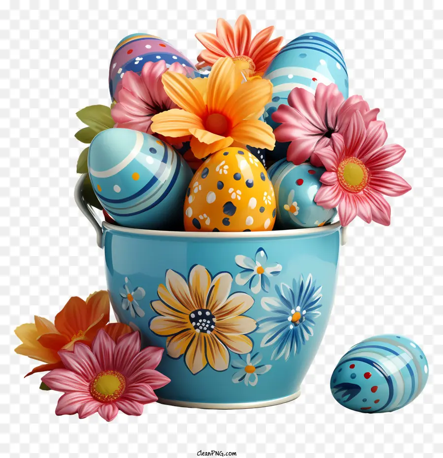 Los Huevos De Pascua，Jarrón Colorido PNG