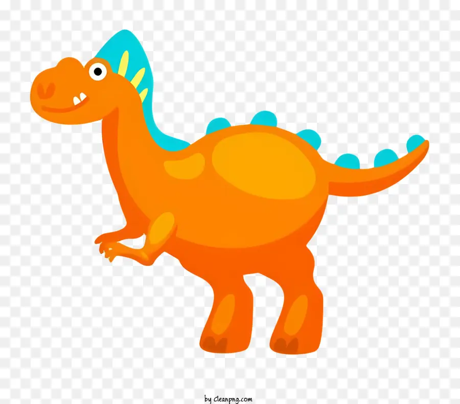 Dibujos Animados De Dinosaurios，Rayas Azules Y Naranjas PNG