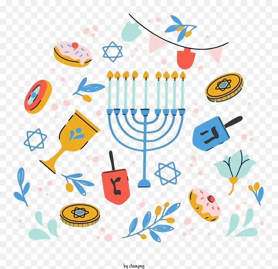 Símbolos De Hanukkah，Fiesta Judía PNG