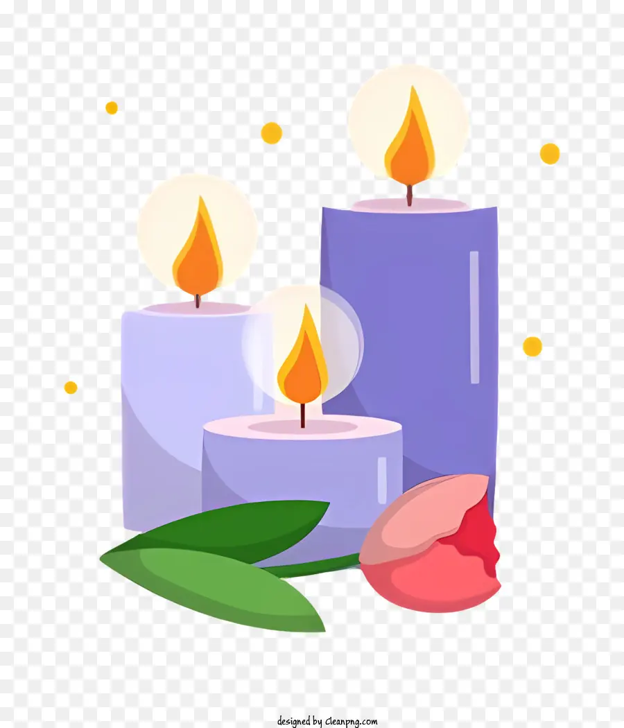 Tulipanes Rosados，Velas Con Llamas PNG