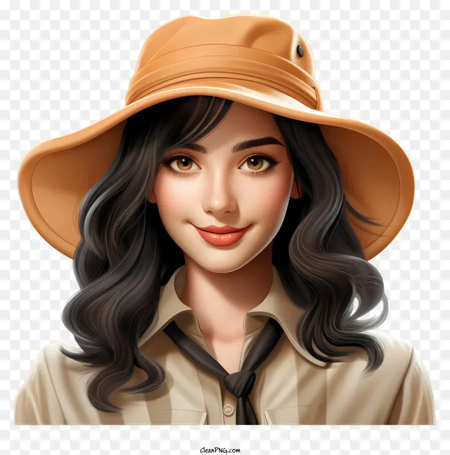 Mujer，Camisa Beige PNG