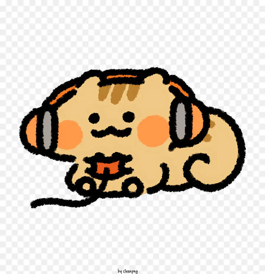 Gato De Dibujos Animados，Gato Con Auriculares PNG