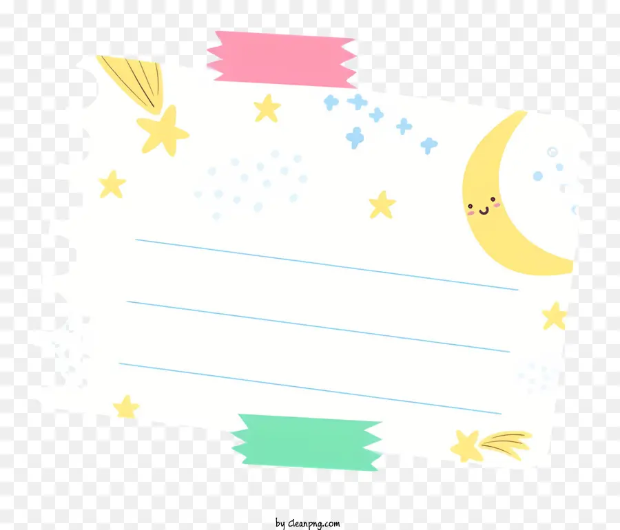 Cuaderno Abierto，Luna Y Estrellas PNG