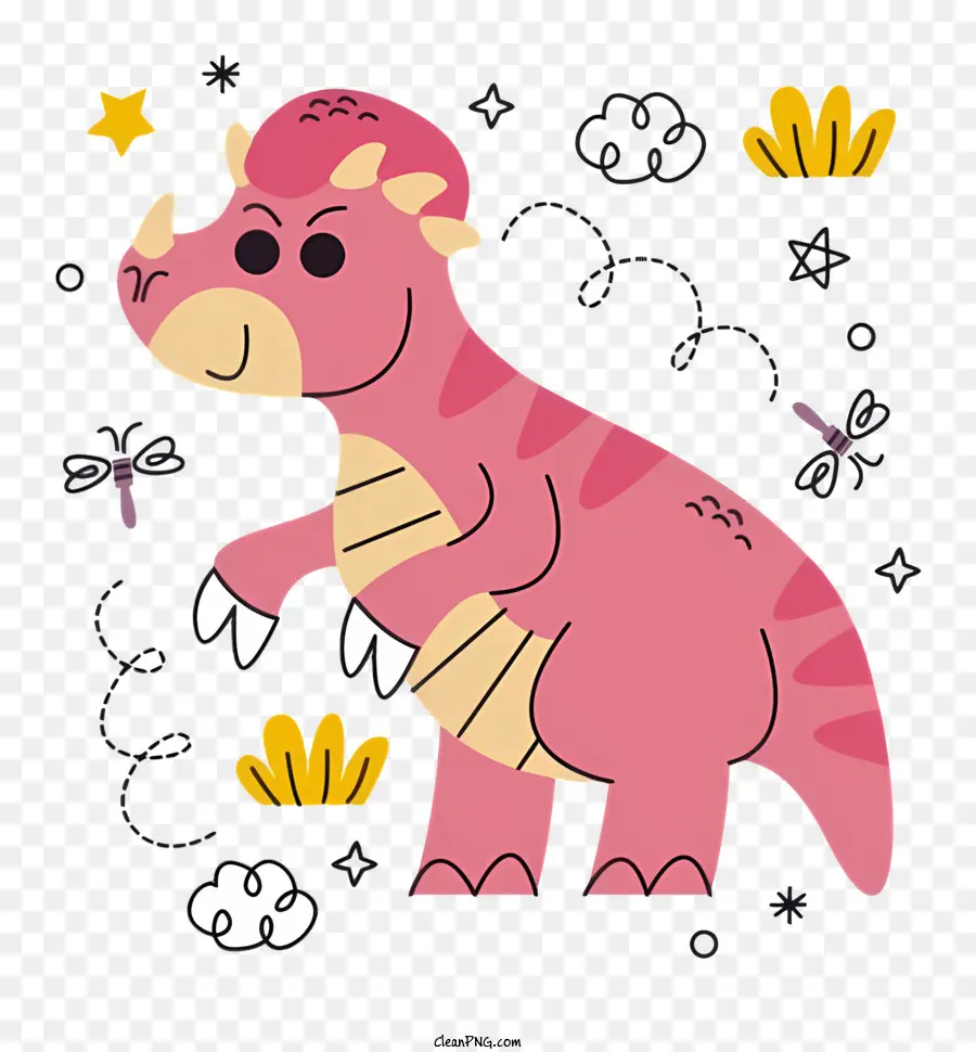 Dibujos Animados De Dinosaurios，Dinosaurio Rosa PNG