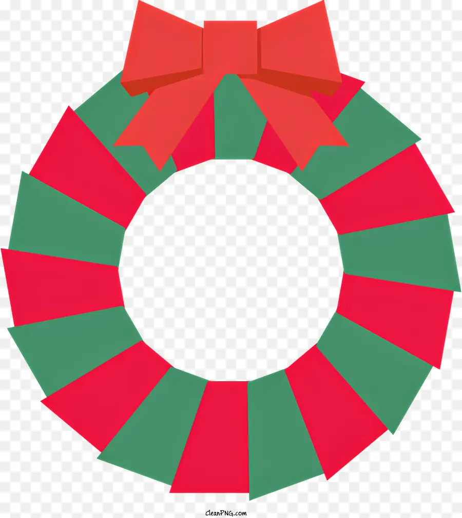 Corona De Navidad，Rayas Rojas Y Verdes PNG