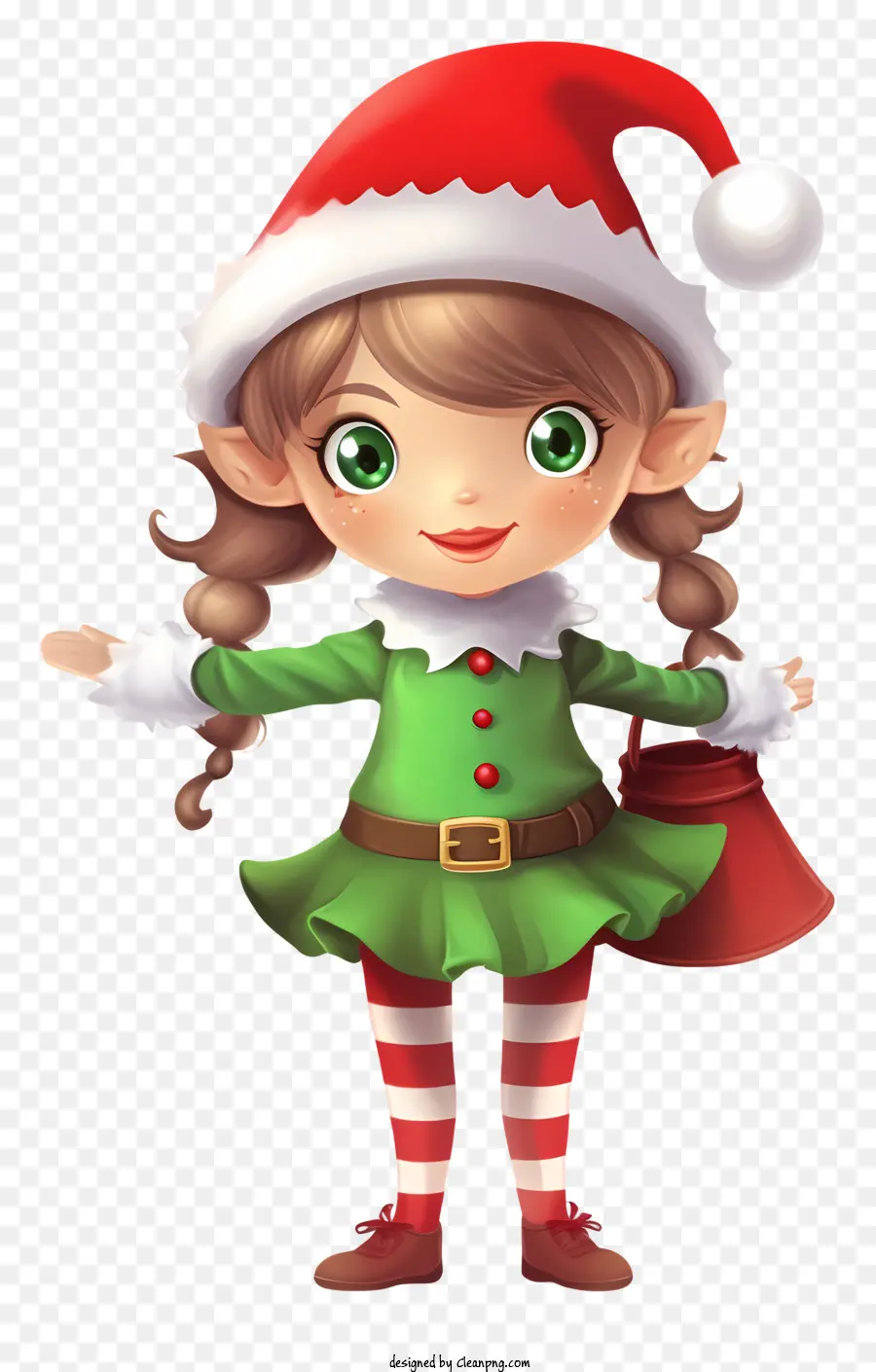 However，Chica De Elfos De Navidad PNG