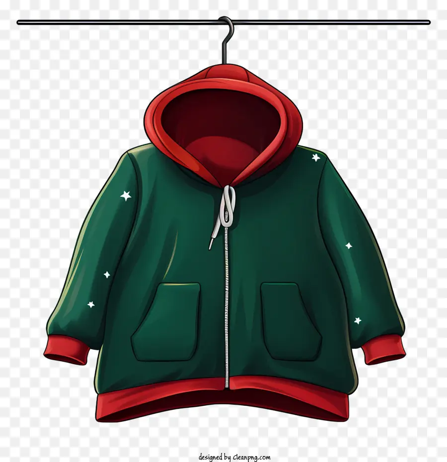 Sudadera Con Capucha Verde，Mangas Rojas PNG