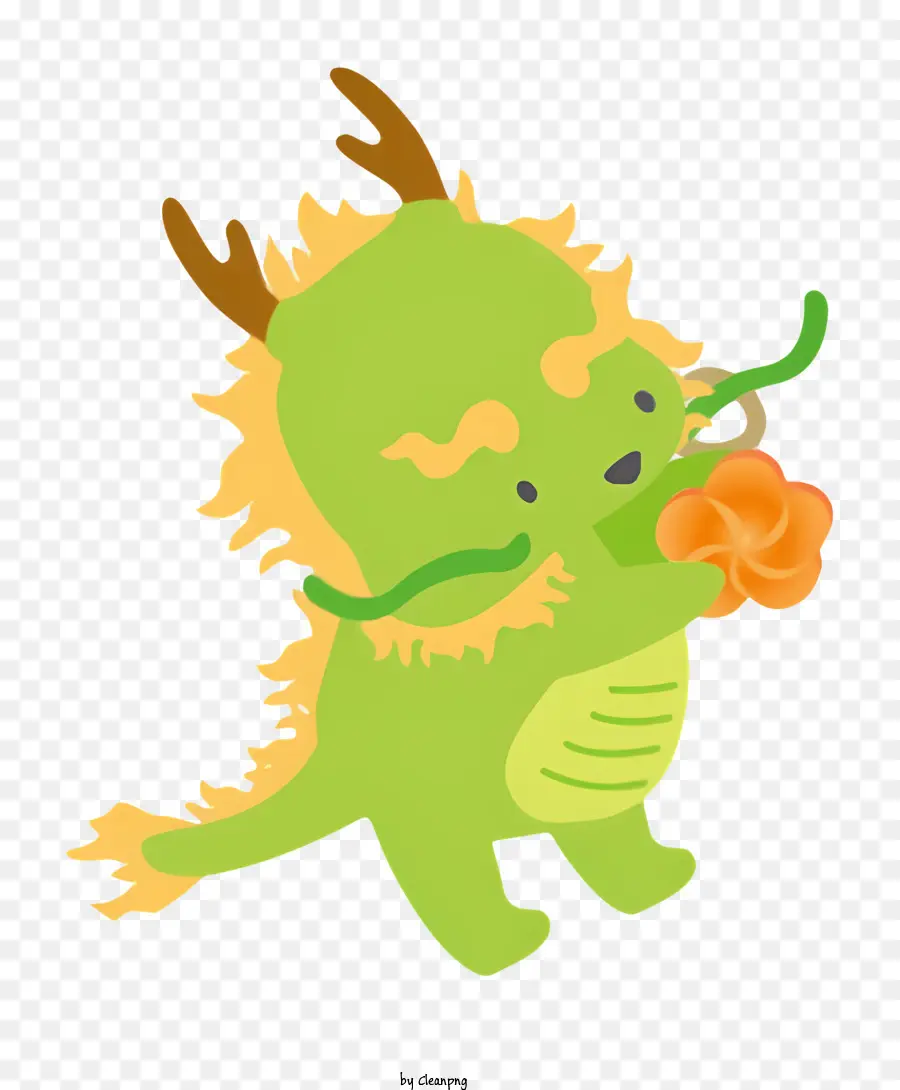 Dragón Verde，Objeto En Forma De Corazón PNG