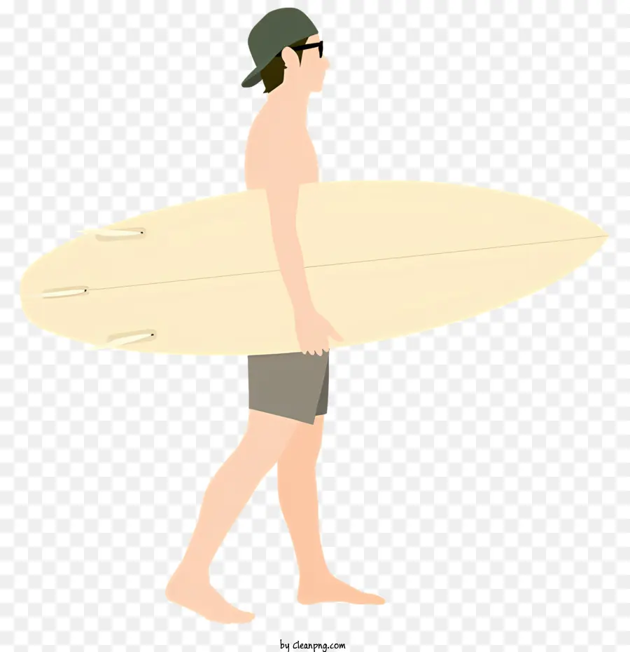 Basado En La Descripción，Surfista Con Tabla De Surf PNG