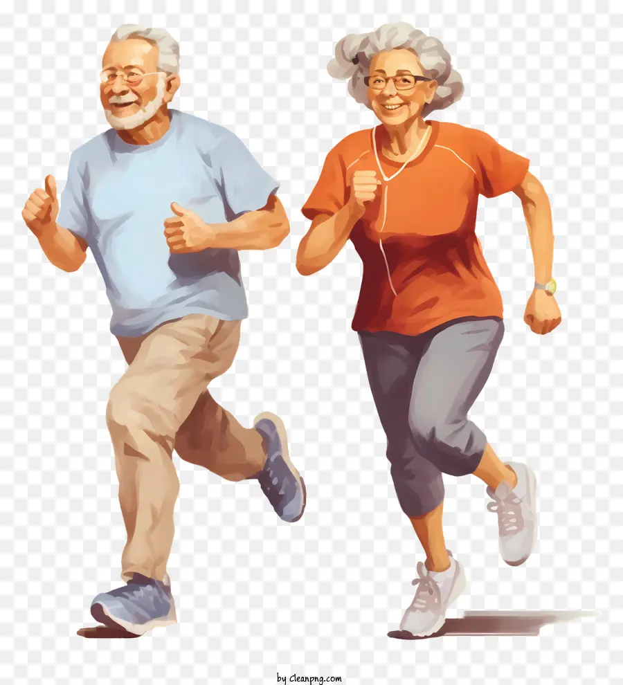 Pareja De Ancianos Corriendo，Pista Para Correr PNG