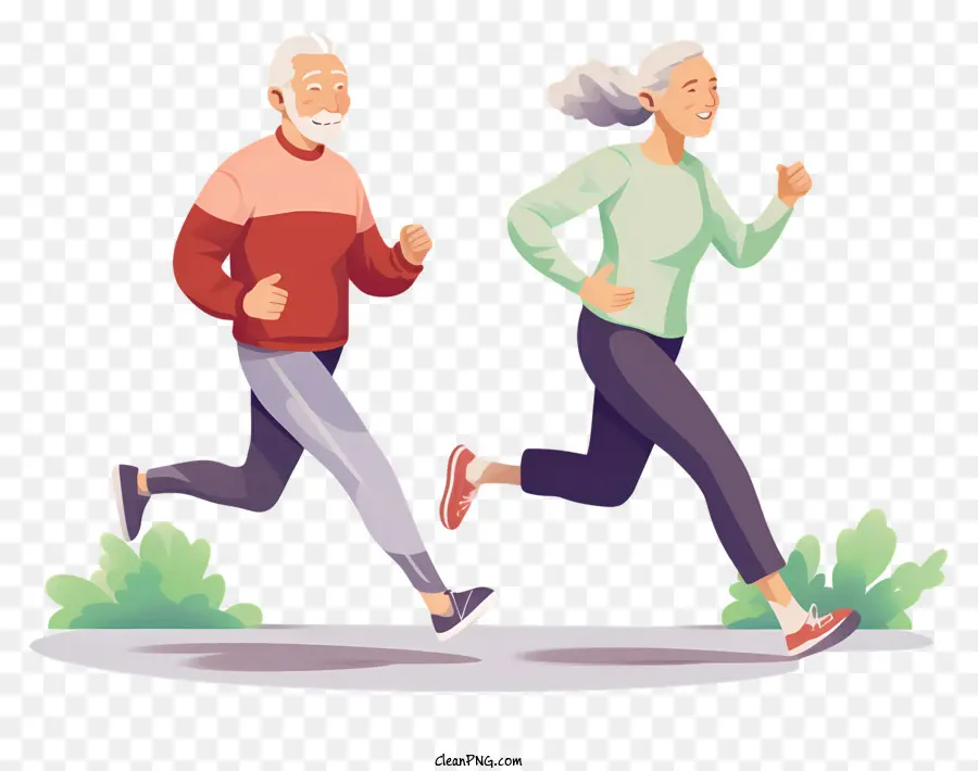 Pareja Mayor Jogging，Personas Mayores Corriendo PNG