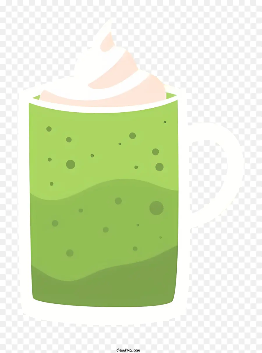 Verde Taza，Crema Batida Espumosa PNG