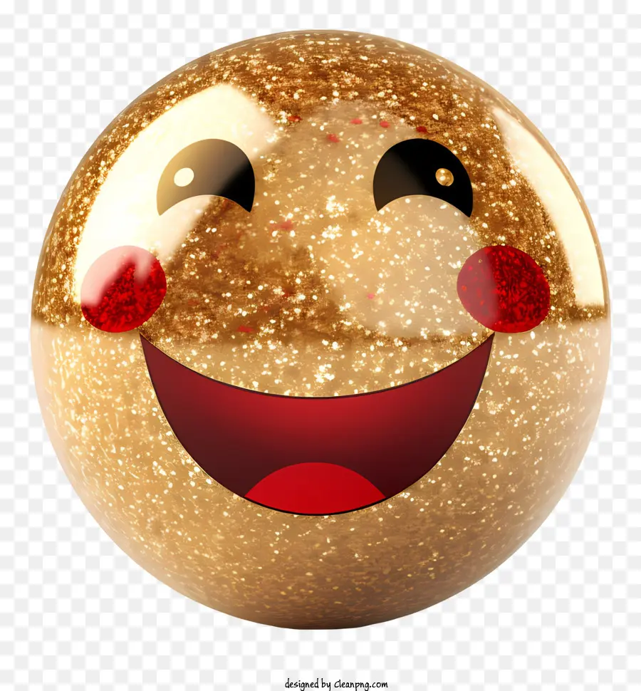 Bola De Brillo De Oro，Bola De Cara Sonriente PNG