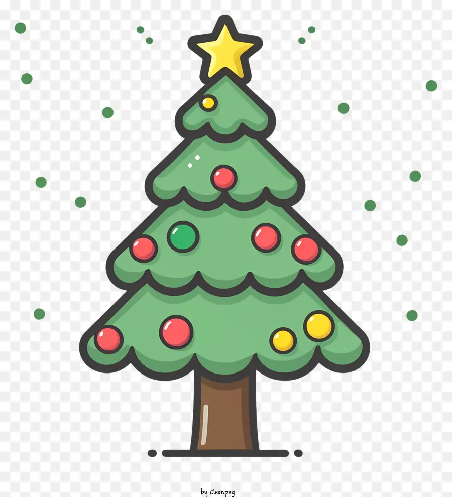 Dibujos Animados，Árbol De Navidad Verde PNG