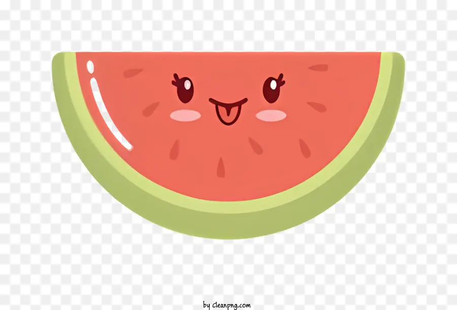 La Sandía，Smiling Watermelon Slice PNG