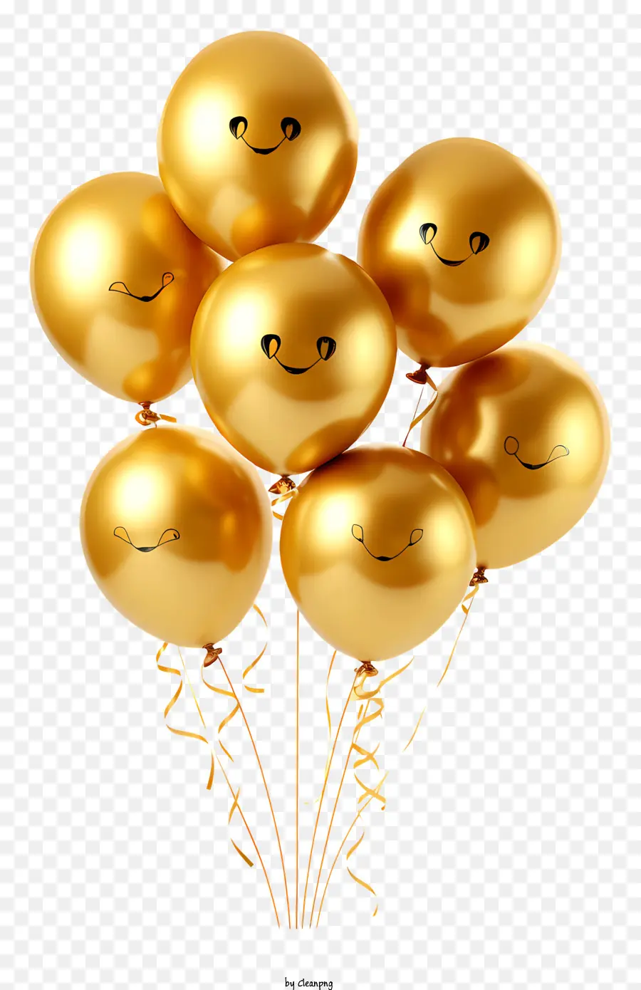 Globos De Oro，Globos De Cara Sonriente PNG