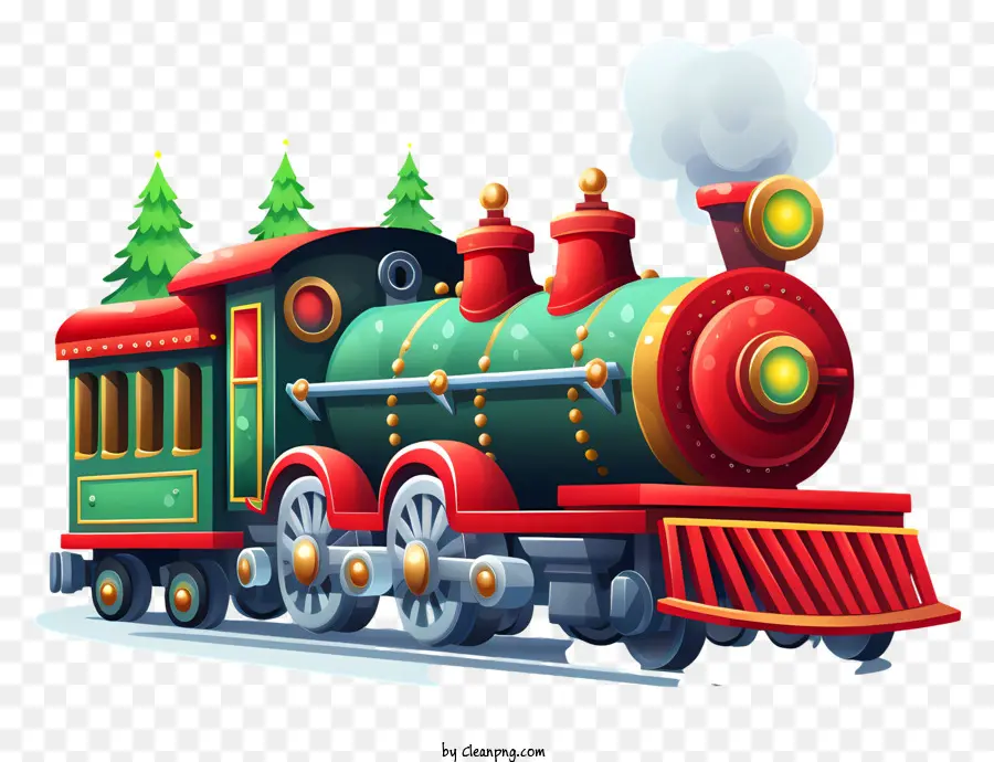 Locomotora De Vapor，Tren De Navidad PNG