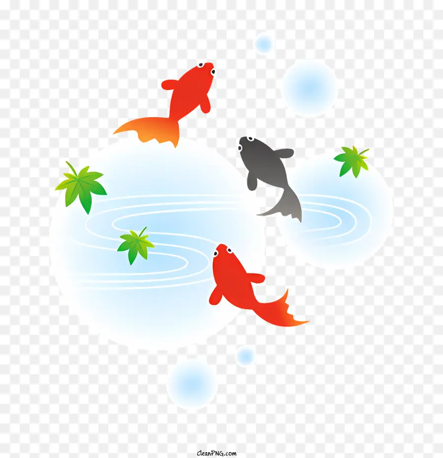 Peces Koi，La Natación De Los Peces PNG