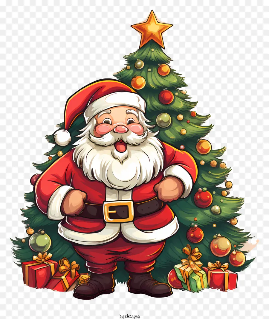 Santa Claus，árbol De Navidad PNG