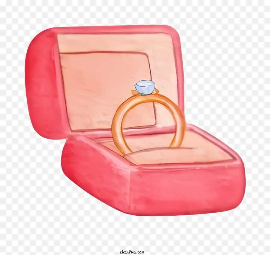 Anillo De Diamantes，Caja De Anillos PNG