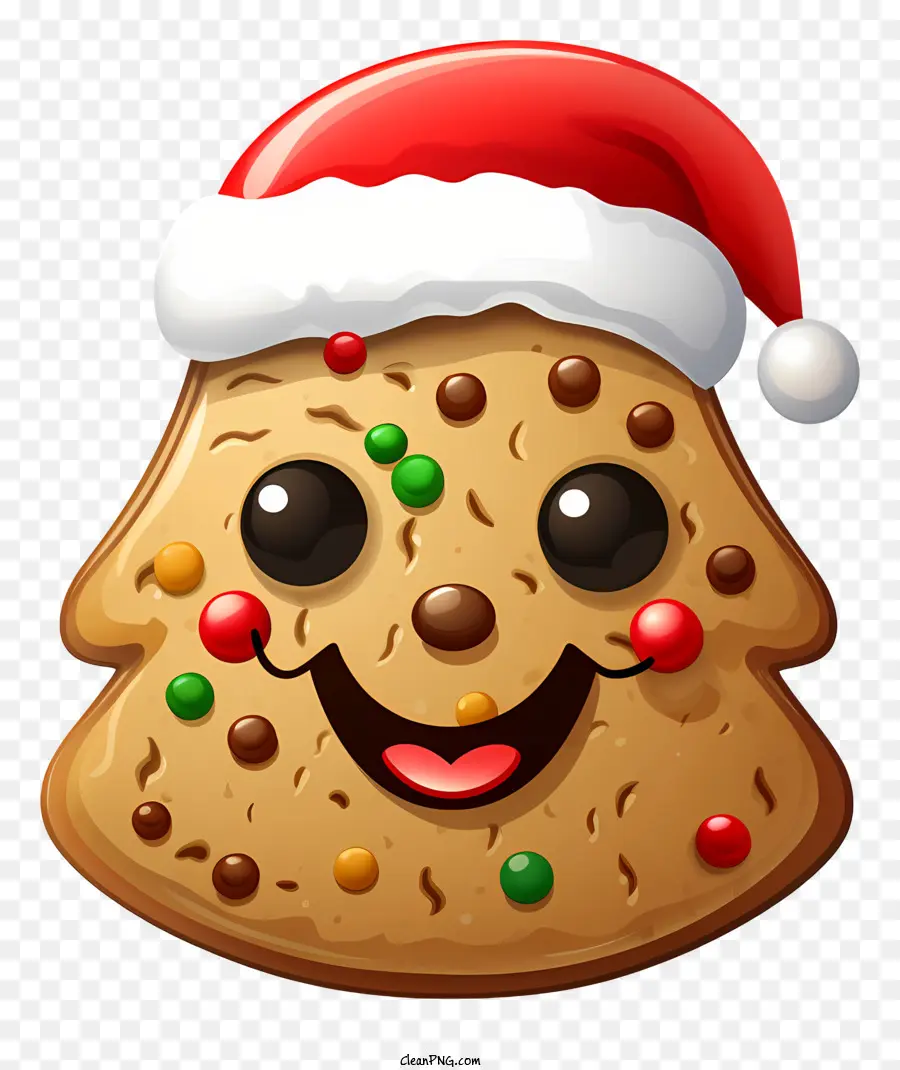 Galleta Sonriente，Galleta De Santa Hat PNG