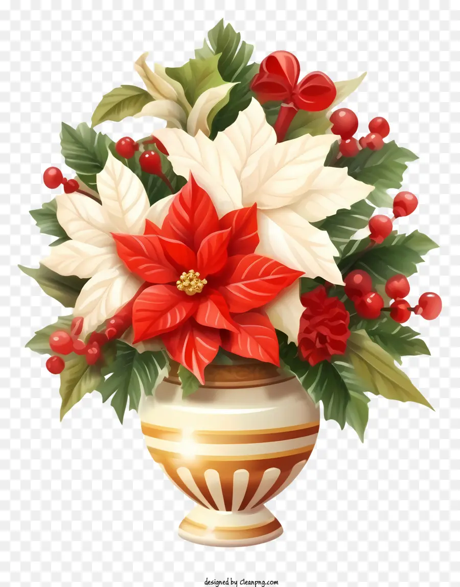 Flores Navideñas，Arreglo De Flor De Pascua PNG