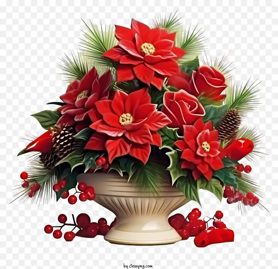 Florero，Rosas Rojas PNG