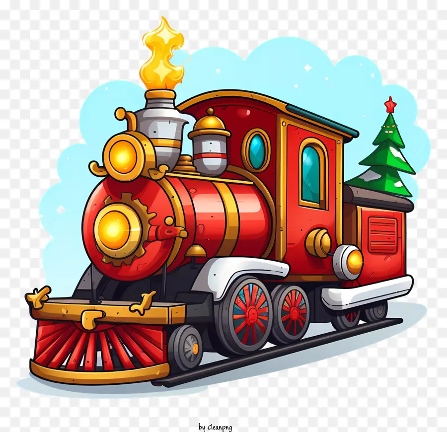 Ilustración De Dibujos Animados，Tren De Locomotores De Vapor PNG