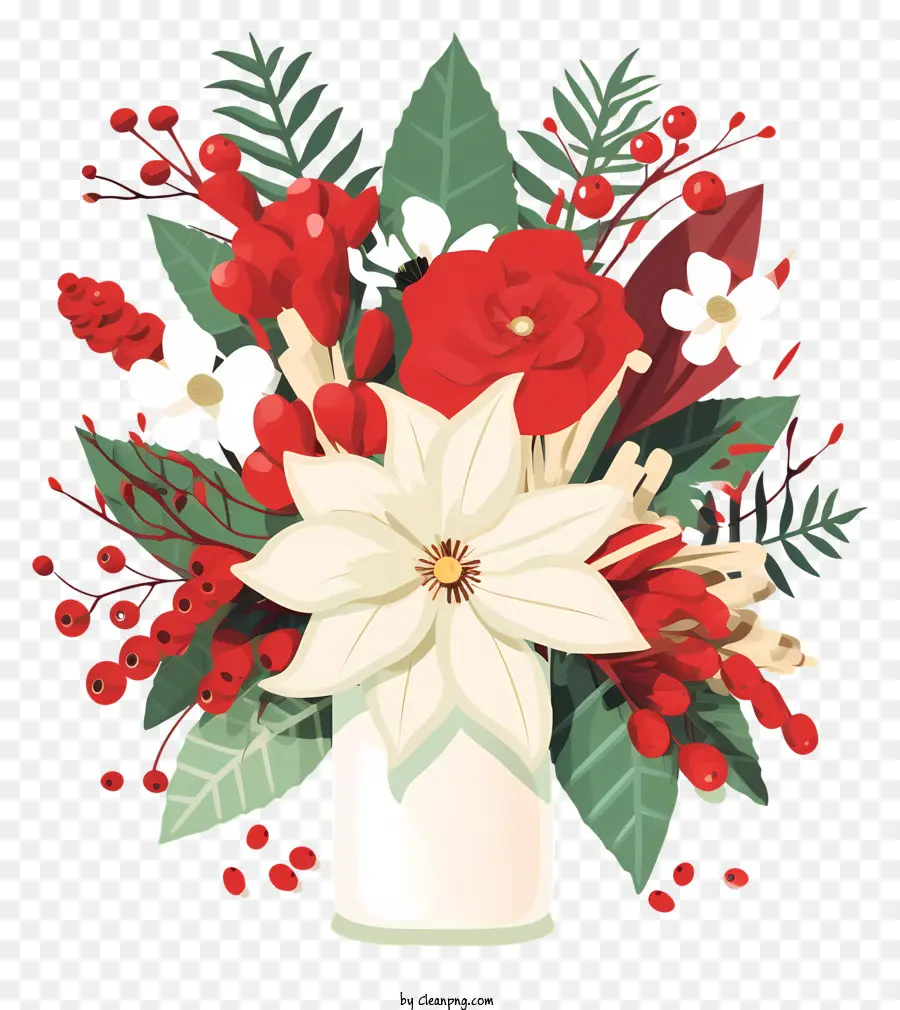 Florero，Flores De Navidad PNG