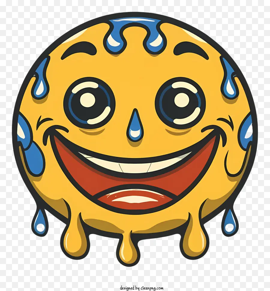 Dibujos Animados De Cara Sonriente，Sombrero De Lluvia PNG