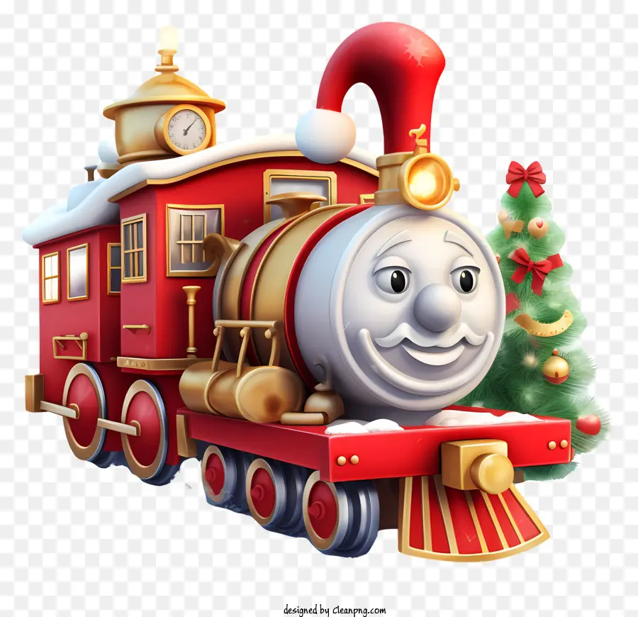 Papá Noel，Tren Rojo PNG