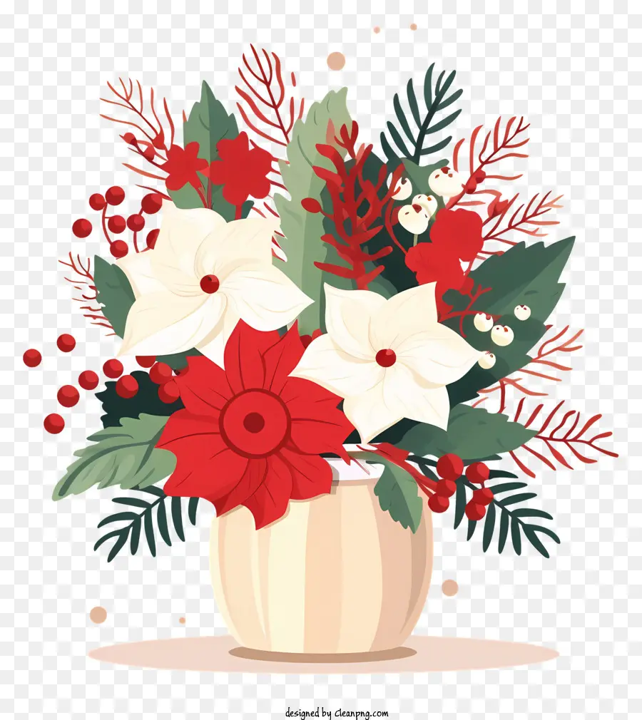 Decoraciones Navideñas，Flores De Navidad PNG