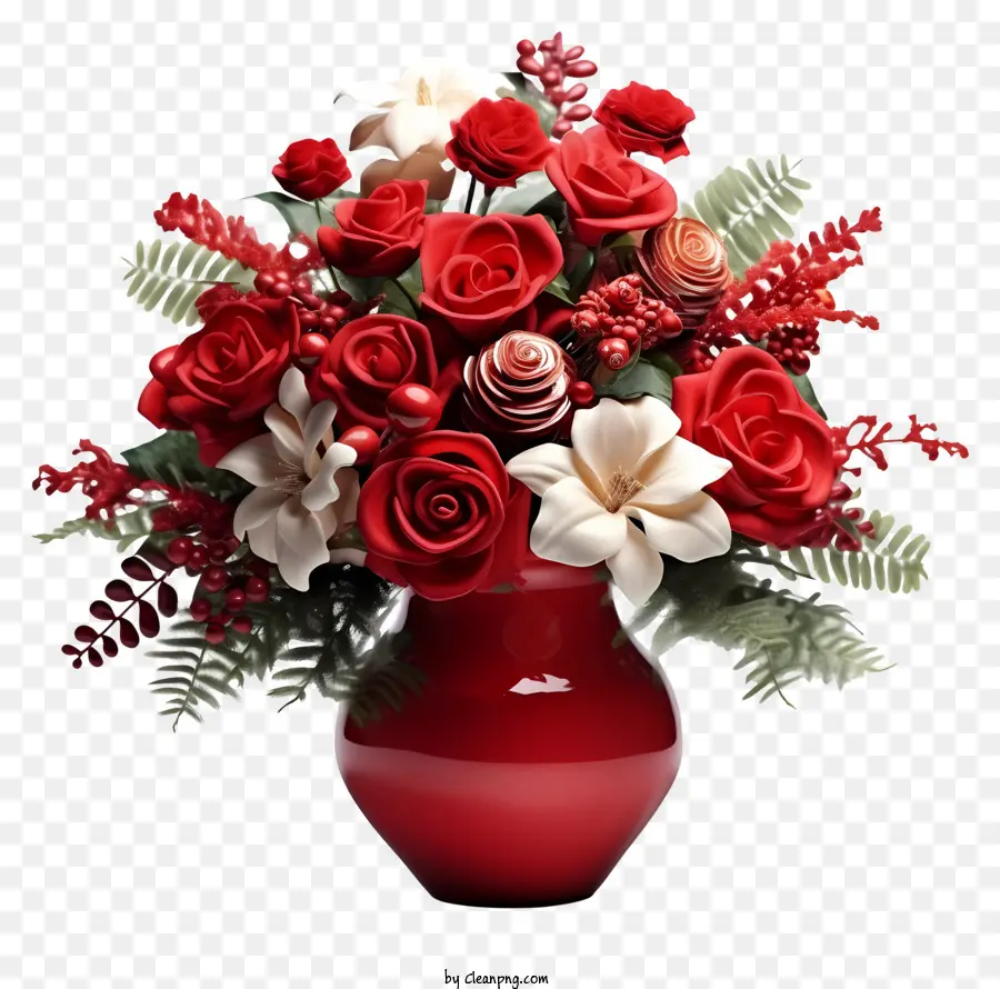 Florero，Rosas Rojas PNG