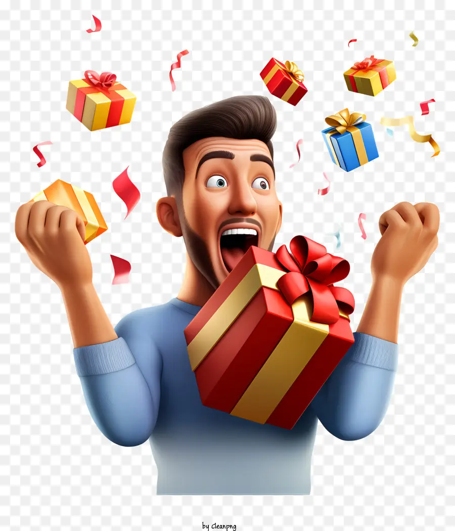 Caja De Regalo，Hombre Con Regalos PNG